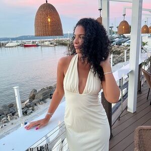 Zara Ivory Halter Dress